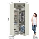 Ver imagem 3 de Guarda Roupa Canto Closet Modulado 2 Portas 3 Gavetas LED Predileto Areia HP