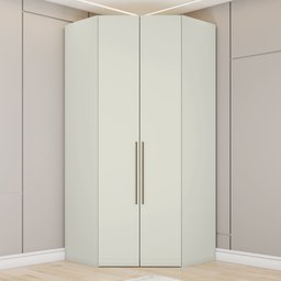 Guarda Roupa Canto Closet Modulado 2 Portas 3 Gavetas Led Predileto - 1