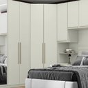 Ver imagem 5 de Guarda Roupa Canto Closet Modulado 2 Portas 3 Gavetas LED Predileto Areia HP