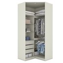 Ver imagem 4 de Guarda Roupa Canto Closet Modulado 2 Portas 3 Gavetas LED Predileto Branco/Areia HP