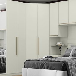 Guarda Roupa Canto Closet Modulado 2 Portas 3 Gavetas Led Predileto - 5
