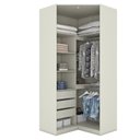 Ver imagem 4 de Guarda Roupa Canto Closet Modulado 2 Portas 3 Gavetas LED Predileto Areia HP