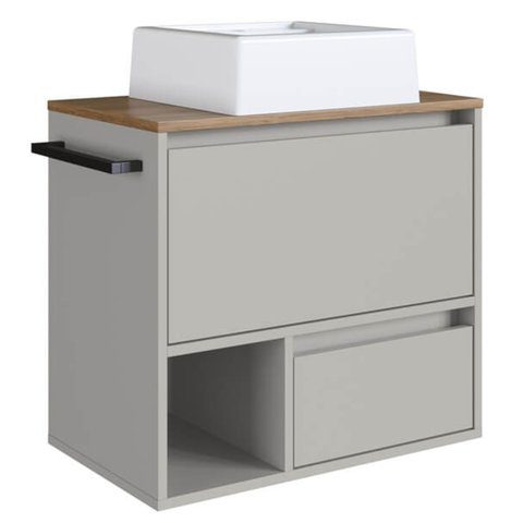 Gabinete de Banheiro com Cuba 01 Porta 60cm Mel Arenas Proddy