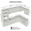 Ver imagem 3 de Armário de Cozinha Completa de Canto 479cm Agata Madesa 01 Branco/crema