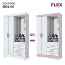 Ver imagem 5 de Guarda Roupa Solteiro com Espelho 2 Portas 3 Gavetas Savanna Espresso Móveis Branco/Rosa Chá