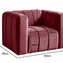 Ver imagem 3 de Poltrona Mona Decorativa Retrô Moderna Sala de Estar Vermelho Bordô