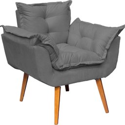 Poltrona Decorativa Reforçada para Sala Alice para Recepção Manicure Escritório Suede - 3