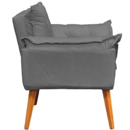 Poltrona Decorativa Reforçada para Sala Alice para Recepção Manicure Escritório Suede - 4