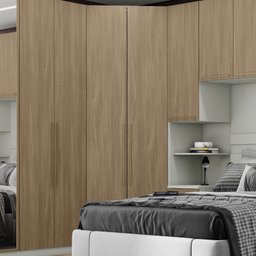 Guarda Roupa Canto Closet Modulado 2 Portas 3 Gavetas Led Predileto - 5