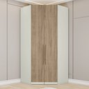 Ver imagem 1 de Guarda Roupa Canto Closet Modulado 2 Portas 3 Gavetas LED Predileto Marrom/Areia HP/Jequitibá