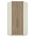 Ver imagem 2 de Guarda Roupa Canto Closet Modulado 2 Portas 3 Gavetas LED Predileto Marrom/Areia HP/Jequitibá
