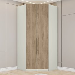 Guarda Roupa Canto Closet Modulado 2 Portas 3 Gavetas Led Predileto - 1