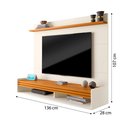 Ver imagem 5 de Painel para Quarto de até 55 Polegadas Brasil 136 - Via Nossa:off White/cedro