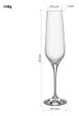 Ver imagem 4 de Jogo 6 Taças Champanhe Bohemia Rebecca Cristal 195ml 26x7x7cm Transparente