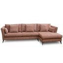 Ver imagem 2 de Sofá 4 Lugares com Chaise para Sala Living 300cm Pés Industrial Liê D06 Bouclê Rosa - Lyam Decor