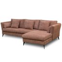 Ver imagem 1 de Sofá 4 Lugares com Chaise para Sala Living 300cm Pés Industrial Liê D06 Bouclê Rosa - Lyam Decor