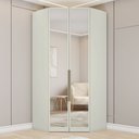 Ver imagem 1 de Guarda Roupa Canto Closet Modulado 2 Portas 3 Gavetas com Espelho Predileto Branco/Areia HP