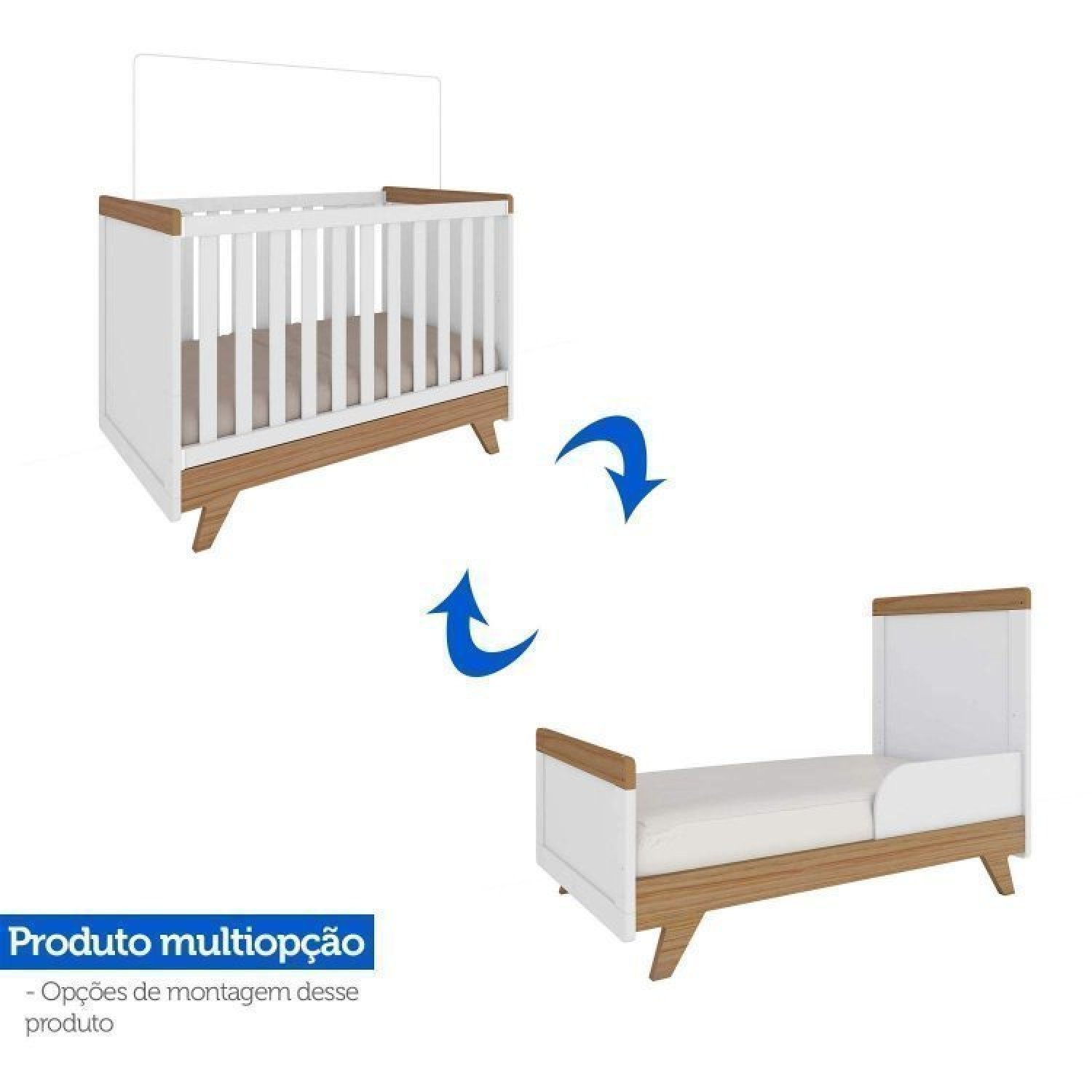 Quarto de Bebê Completo com Berço e Guarda Roupa 100% MDF Jolie Retrô - 6