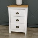 Ver imagem 1 de MESA DE CABECEIRA 3 GAVETAS TOPAZIO - BRANCO/CARVALHO