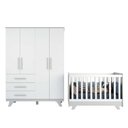Ver imagem 2 de Quarto de Bebê Completo com Berço e Guarda Roupa 100% MDF Jolie Retrô