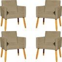 Ver imagem 1 de Kit 4 Poltrona para Sala Recepção Consultório Cadeira Nina Suede Cores Pés Palito