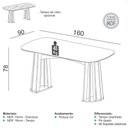 Ver imagem 7 de Mesa de Jantar 1,60m com 4 Cadeiras 100% MDF Off White com Freijó Dalla Costa Móveis