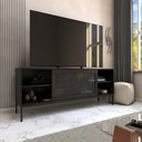 Ver imagem 2 de Rack para Tv até 55 Polegadas Heron 1 Porta Preto - Panorama Móveis