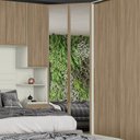 Ver imagem 5 de Guarda Roupa Canto Closet Modulado 2 Portas 3 Gavetas com Espelho Predileto Marrom/Areia HP/Jequitib