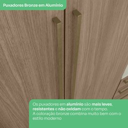 Guarda Roupa Canto Closet Modulado 2 Portas 3 Gavetas com Espelho Predileto - 10