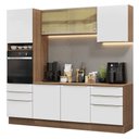 Ver imagem 1 de Armário de Cozinha Completa 240cm Rustic/branco Veludo Lux Madesa 08 Rustic/branco Veludo Rustic/
