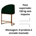 Ver imagem 3 de Banco Banqueta Alta Poltrona Mia Base de Metal Bronze Suede Cor:verde