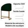 Banco Banqueta Alta Poltrona Mia Base de Metal Bronze Suede Cor:verde - 4