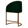 Banco Banqueta Alta Poltrona Mia Base de Metal Bronze Suede Cor:verde - 1