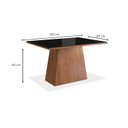 Ver imagem 3 de Conjunto Sala de Jantar Mesa 90x120cm T Vidro com 4 Cadeiras Madeira Maciça Tecido Joli Cinza/Canela/Preto
