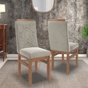 Ver mais imagens de Conjunto Sala de Jantar Mesa 90x120cm T Vidro com 4 Cadeiras Madeira Maciça Tecido Joli Cinza/Canela/Preto