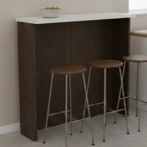 Bancada Ilha 120cm para Cozinha Lisboa Marrom/Avelã/Cinza Argila