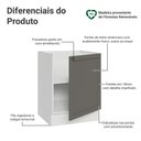 Ver imagem 3 de Balcão de Cozinha 60 cm 1 Porta (sem Tampo) Branco/Cinza Vik Madesa