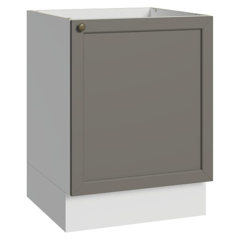 Balcão de Cozinha 60 cm 1 Porta (sem Tampo) Branco/Cinza Vik Madesa