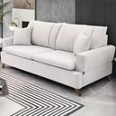 Ver imagem 1 de Sofa 3 Lugares 180 Cm Eron Linho Bege Vazzano Bege