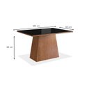 Ver imagem 3 de Conjunto Sala de Jantar Mesa 90x120cm Tampo Vidro com 4 Cadeiras Madeira Maciça Tecido Joli Marrom/Canela/Preto