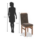 Ver imagem 6 de Conjunto Sala de Jantar Mesa 90x120cm Tampo Vidro com 4 Cadeiras Madeira Maciça Tecido Joli Marrom/Canela/Preto