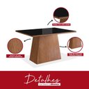 Ver imagem 7 de Conjunto Sala de Jantar Mesa 90x120cm Tampo Vidro com 4 Cadeiras Madeira Maciça Tecido Joli Marrom/Canela/Preto