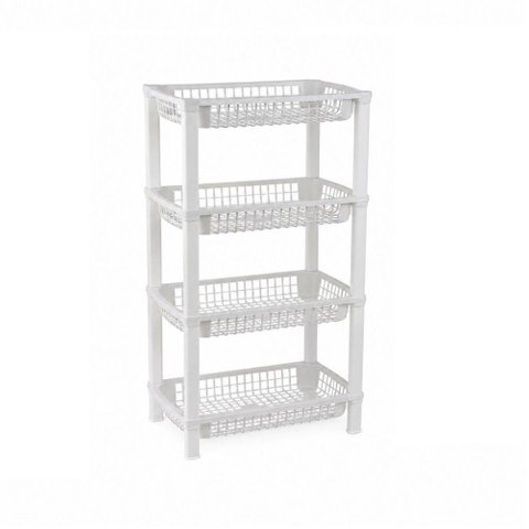 Prateleira Organizador 4 Andares Fruteira Chao Estante Porta Brinquedos Multiuso Modular Lavanderia
