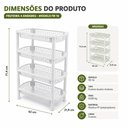 Ver mais imagens de Prateleira Organizador 4 Andares Fruteira Chao Estante Porta Brinquedos Multiuso Modular Lavanderia