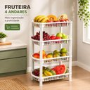 Ver imagem 2 de Prateleira Organizador 4 Andares Fruteira Chao Estante Porta Brinquedos Multiuso Modular Lavanderia