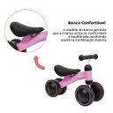 Ver imagem 3 de Bicicleta de Equilíbrio 4 Rodas Para Bebê Infantil Treino de Coordenação Motora +1 Ano Buba - Rosa