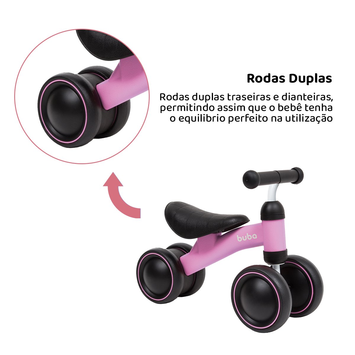 Bicicleta de Equilíbrio 4 Rodas Para Bebê Infantil Treino de ...