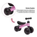 Ver imagem 4 de Bicicleta de Equilíbrio 4 Rodas Para Bebê Infantil Treino de Coordenação Motora +1 Ano Buba - Rosa