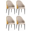 Ver imagem 1 de Kit 4 Cadeiras de Jantar Estofada Design La Martina - Bege