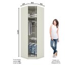 Ver imagem 3 de Guarda Roupa Canto Oblíquo Modulado 1 Porta Predileto Branco/Areia HP